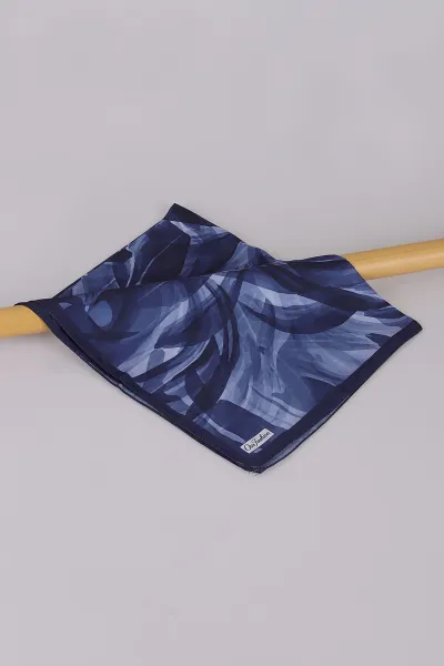 Lacivert 75*180 Cm Çok Çiçek Baskılı Dijital Soft Tülbent Şal 469440