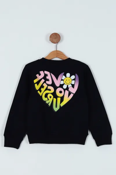 Lacivert (8-12 Yaş)  Baskılı Kız Çocuk Sweat 236178