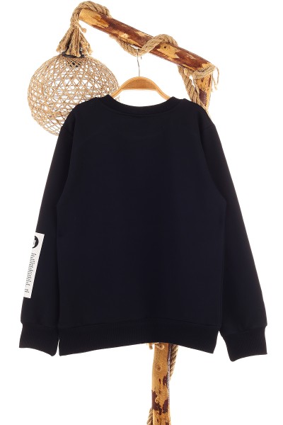 Lacivert (9-12 Yaş) Mestar Baskılı Erkek Çocuk Sweat 154292