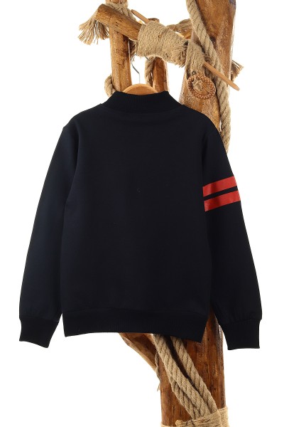 Lacivert (9-12 Yaş) Navigatör Baskılı İki İp Şardonlu Erkek Çocuk Sweat 148938