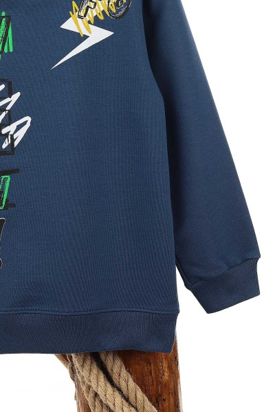 Lacivert (9-12 Yaş) Now Nug Baskılı Erkek Çocuk Sweat 150934