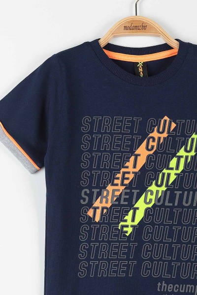 Lacivert (9-12 Yaş) Street Culture Baskılı Cep Detaylı Erkek Çocuk Takım 177425