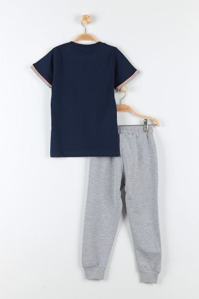 Lacivert (9-12 Yaş) Street Culture Baskılı Cep Detaylı Erkek Çocuk Takım 177425