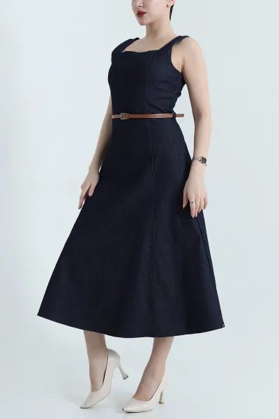 lacivert-askili-kare-yaka-kadin-denim-elbise-438381