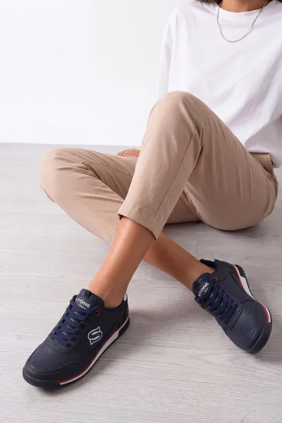 Lacivert Bağcıklı Kadın Spor Ayakkabı 491166