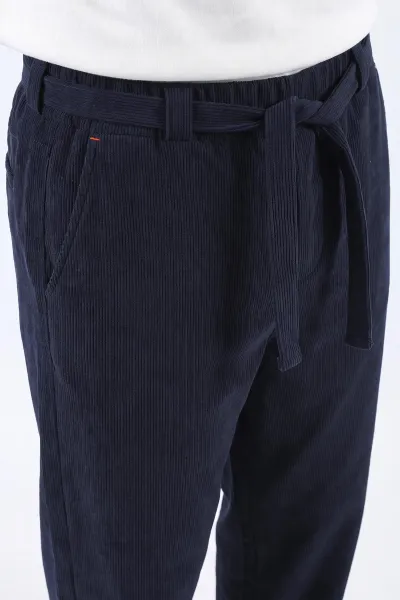 Lacivert Baggy Belden Bağlamalı Erkek Pantolon 493208