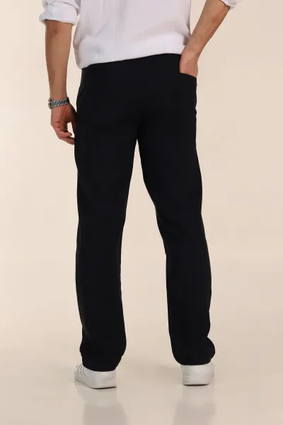 Lacivert Baggy Double Kumaş Bel Lastikli Erkek Pantolon 351859