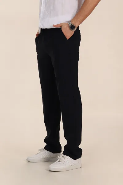 Lacivert Baggy Double Kumaş Bel Lastikli Erkek Pantolon 351859