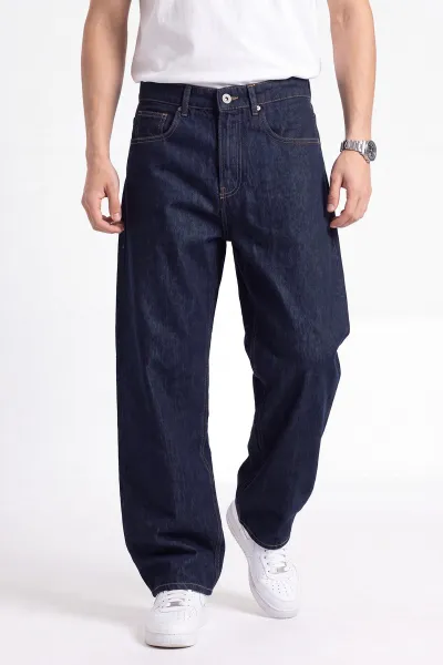 Lacivert Baggy Erkek Kot Pantolon 472173