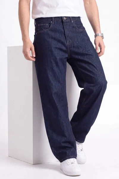 Lacivert Baggy Erkek Kot Pantolon 472173