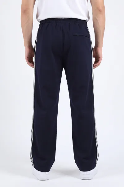 Lacivert Baggy Kompak Kumaş Yan Geniş Raşelli Erkek Eşofman Altı 483368