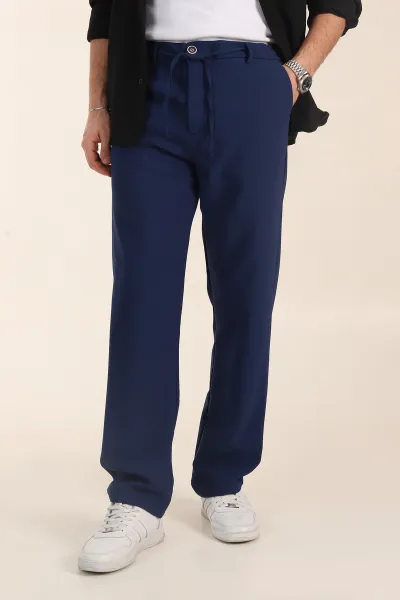 Lacivert Baggy Likralı Duble Kumaş Erkek Pantolon 344999