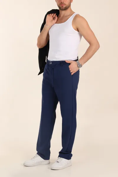 Lacivert Baggy Likralı Duble Kumaş Erkek Pantolon 344999