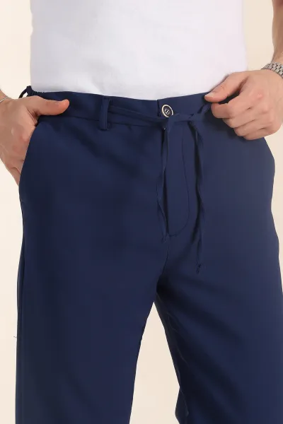 Lacivert Baggy Likralı Duble Kumaş Erkek Pantolon 344999