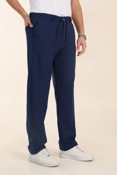 Lacivert Baggy Likralı Duble Kumaş Erkek Pantolon 344999