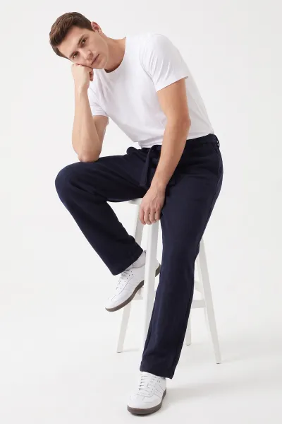 Lacivert Baggy Örme Kumaş Yeni Sezon Erkek Pantolon 493274