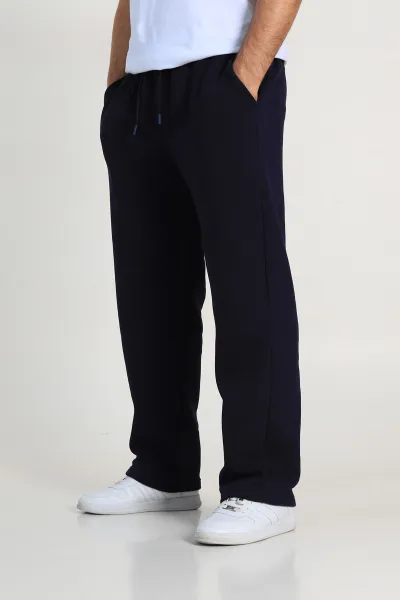 Lacivert Baggy Üç İp Şardonlu Belden Bağlamalı Erkek Eşofman Altı 324635