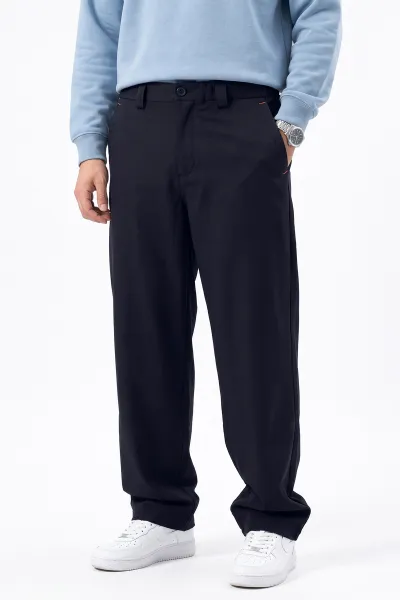 Lacivert Baggy Yeni Sezon Belden Bağlamalı Erkek Pantolon 493240