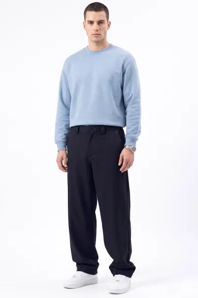 Lacivert Baggy Yeni Sezon Belden Bağlamalı Erkek Pantolon 493240