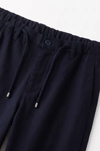 Lacivert Baggy Yeni Sezon Belden Bağlamalı Erkek Pantolon 498408