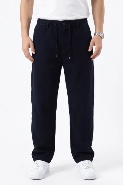 Lacivert Baggy Yeni Sezon Belden Bağlamalı Erkek Pantolon 498408