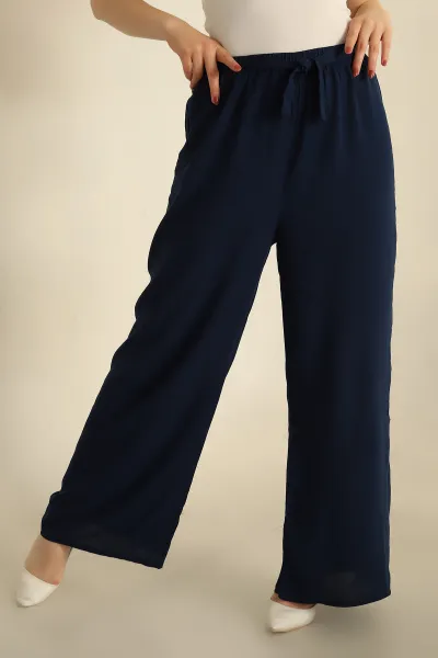 lacivert-baglamali-beli-lastikli-dokuma-pantolon-269007