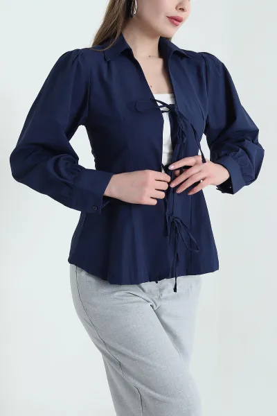 lacivert-baglamali-poplin-kadin-gomlek-bluz-433327