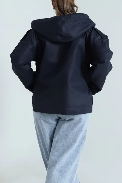 Lacivert Barbour Kapüşonlu Kadın Ceket 488842
