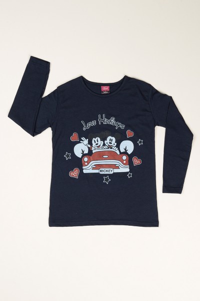 Lacivert Baskılı Kız Çocuk Pijama Takımı 77944
