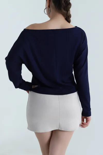 Lacivert Baskılı Oysho Kadın Bluz 487142