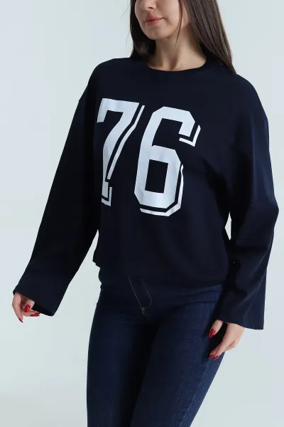 Lacivert Baskılı Oysho Kadın Bluz 493832