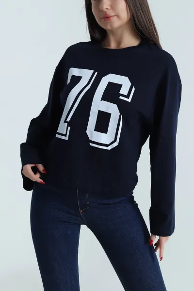 Lacivert Baskılı Oysho Kadın Bluz 493832