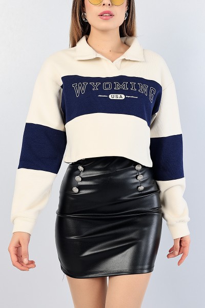Lacivert Bayan Şardonlu Sweat 82388