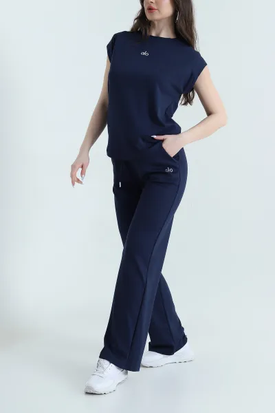 Lacivert Bel Lastikli Modal Kadın İkili Takım 447644