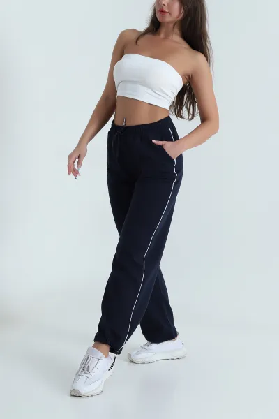 Lacivert Bel ve Paça Lastikli İki İp Kadın Alt 484701