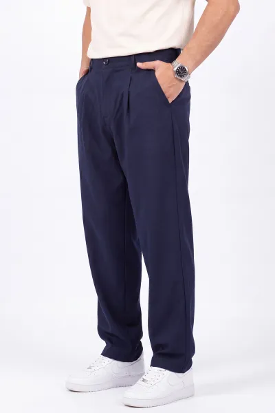 Lacivert Beli Lastikli Baggy Erkek Pantolon 472213