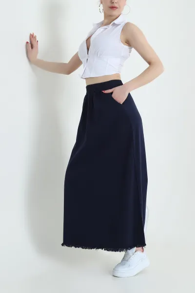 lacivert-beli-lastikli-gabardin-kadin-etek-428736