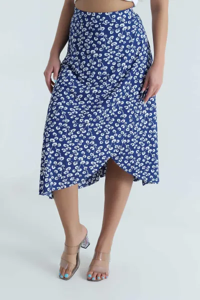 Lacivert Beli Lastikli Helen Kadın Etek 481670