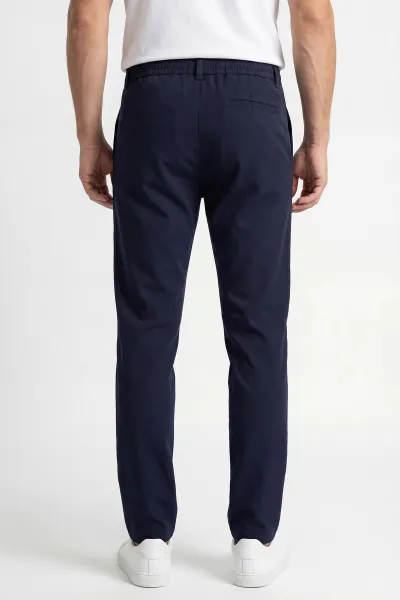 Lacivert Beli Lastikli Likralı Erkek Pantolon 438430
