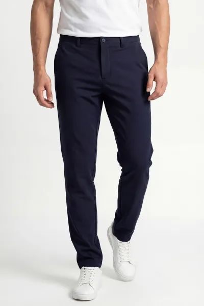 Lacivert Beli Lastikli Likralı Erkek Pantolon 438430