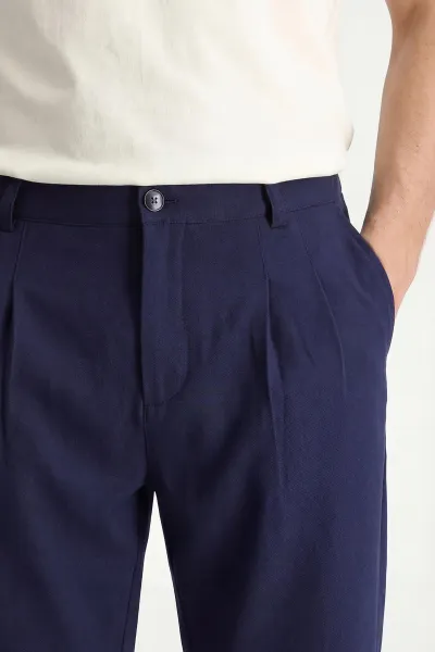 Lacivert Beli Lastikli Likralı Erkek Pantolon 444732
