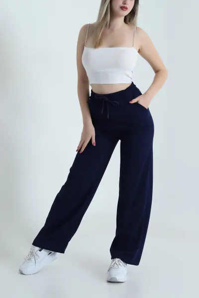 Lacivert Beli Lastikli Modal Kadın Eşofman Altı 491811