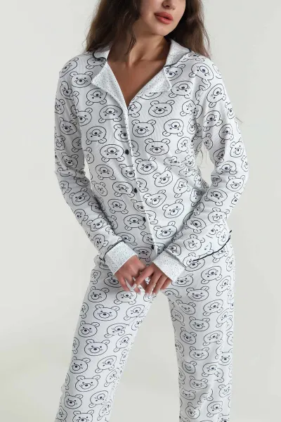Lacivert Berlin Uzun Kol Kadın Pijama Takımı 484522