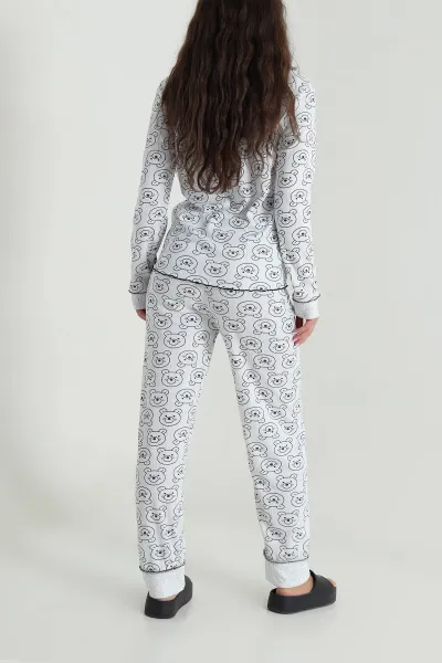 Lacivert Berlin Uzun Kol Kadın Pijama Takımı 484522