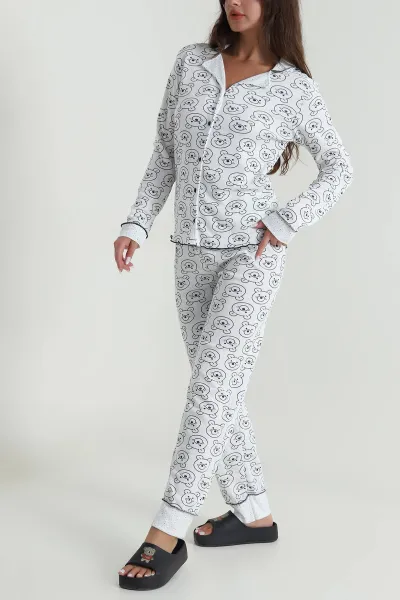 Lacivert Berlin Uzun Kol Kadın Pijama Takımı 484522