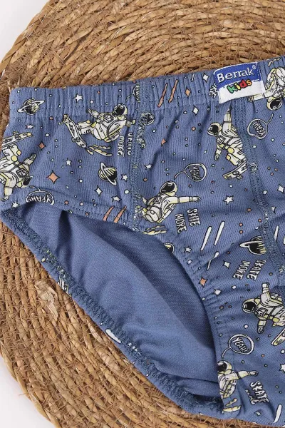 Lacivert Berrak ( 10-11 Yaş ) Baskılı Erkek Çocuk Boxer 460736