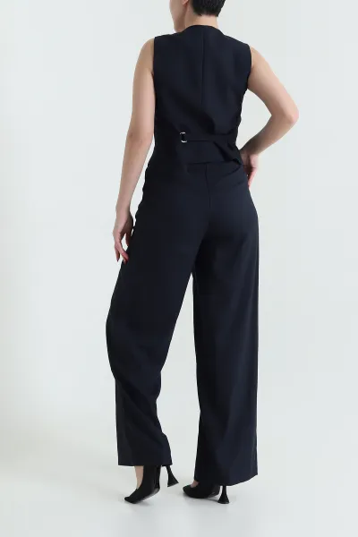 Lacivert Bezayağı Yelek Pantolon Kadın İkili Takım 431056