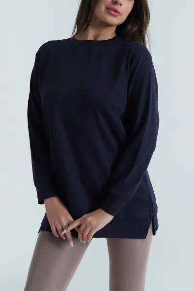 Lacivert Bisiklet Yaka Pike Oysho Kadın Tunik 487504