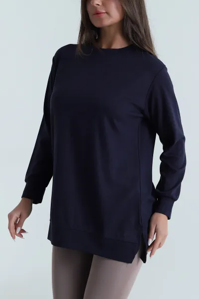 Lacivert Bisiklet Yaka Pike Oysho Kadın Tunik 487504