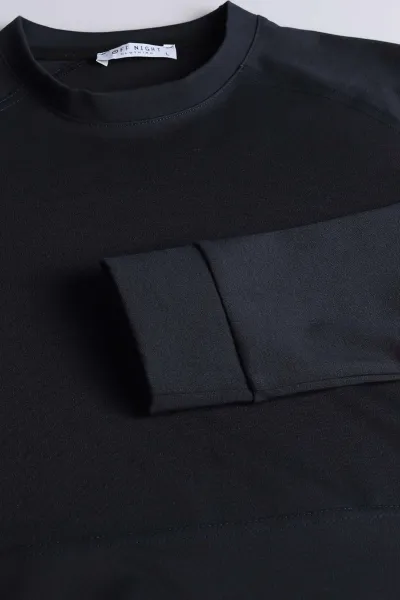 Lacivert Bisiklet Yaka Uzun Kollu Erkek Sweatshirt 396980